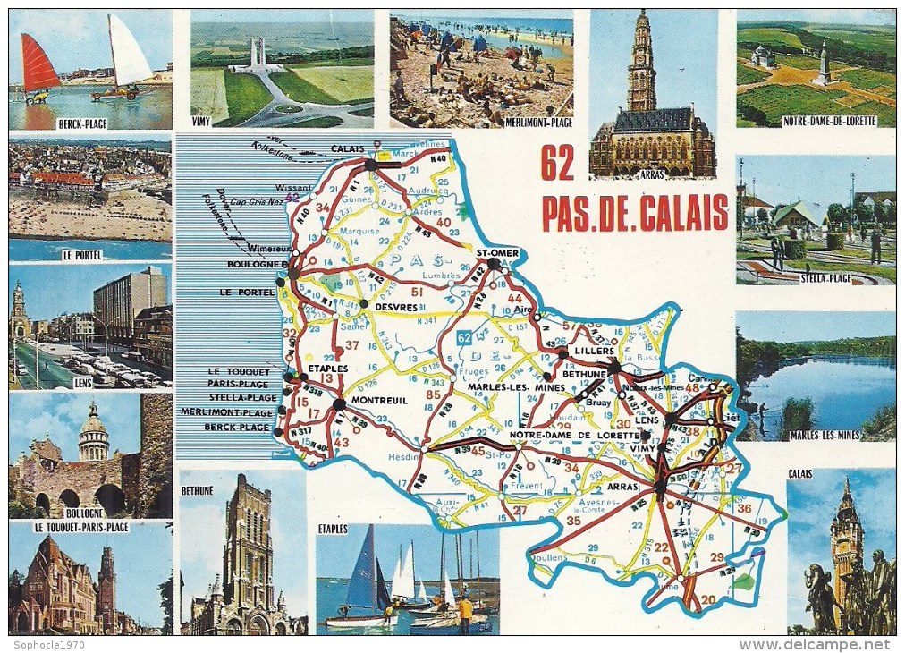 NORD PAS DE CALAIS - 62 - PAS DE CALAIS - Carte Département CPM GF Couleur Multivues Avec Les Principales Villes - Guines