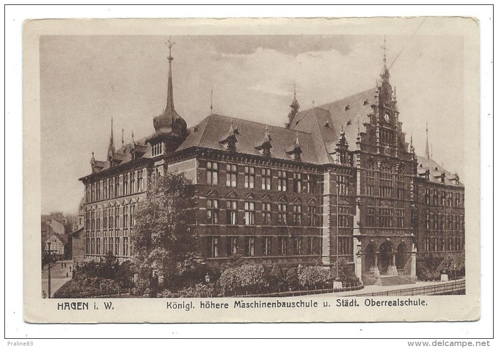 HAGEN - KÖNIGL. HÖHERE MASCHINENBAUSCHULE U. STÄDT. OBERREALSCHULE - Rhénanie Du Nord Westphalie, Allemagne - Hagen