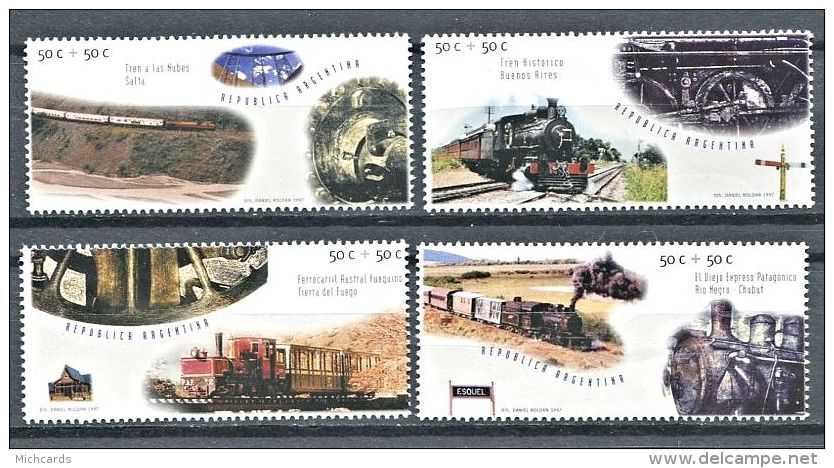 113 ARGENTINE 1997 - Train Locomotive (Yvert 1985/88) Neuf ** (MNH) Sans Trace De Charniere - Nuovi