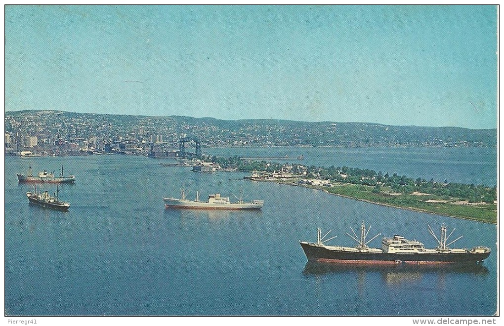 CPA-1960-USA-MINNESOTA-LAC SUPERIEUR-DULUTH-VUE AERIENNE-LAC-CARGOS -TBE- - Duluth