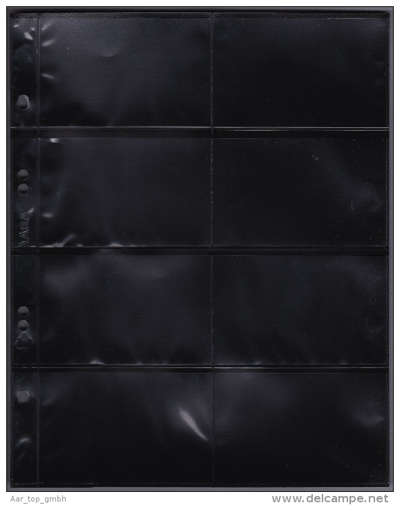 AASA-Hüllen 2/4 PP-Folie PVC Frei Packet A 10 St. Schwarz 4 Streifen In Der Mitte Geteilt - Vierges