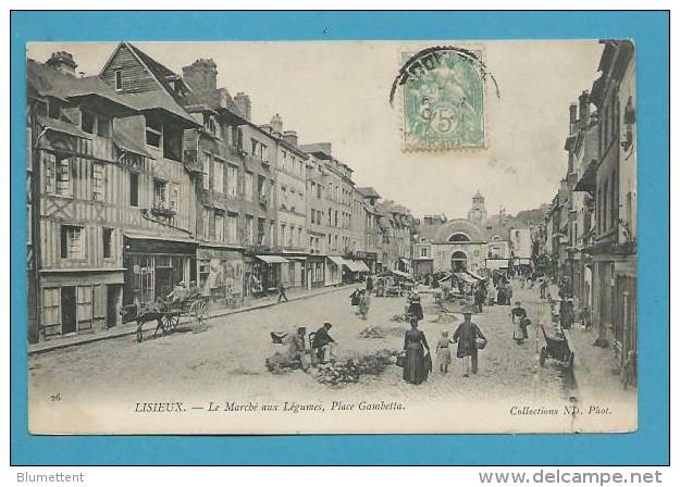 CPA Métier Marchands Ambulants Marché Aux Légumes Place Gambetta LISIEUX 14 - Lisieux