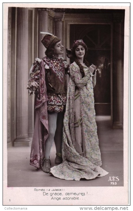 10 Postcards Opera Romeo & Juliette  Charles Gunod  Wiliam Shakespeare   Printer AS 73 Real Photo Serie Complete - Opéra