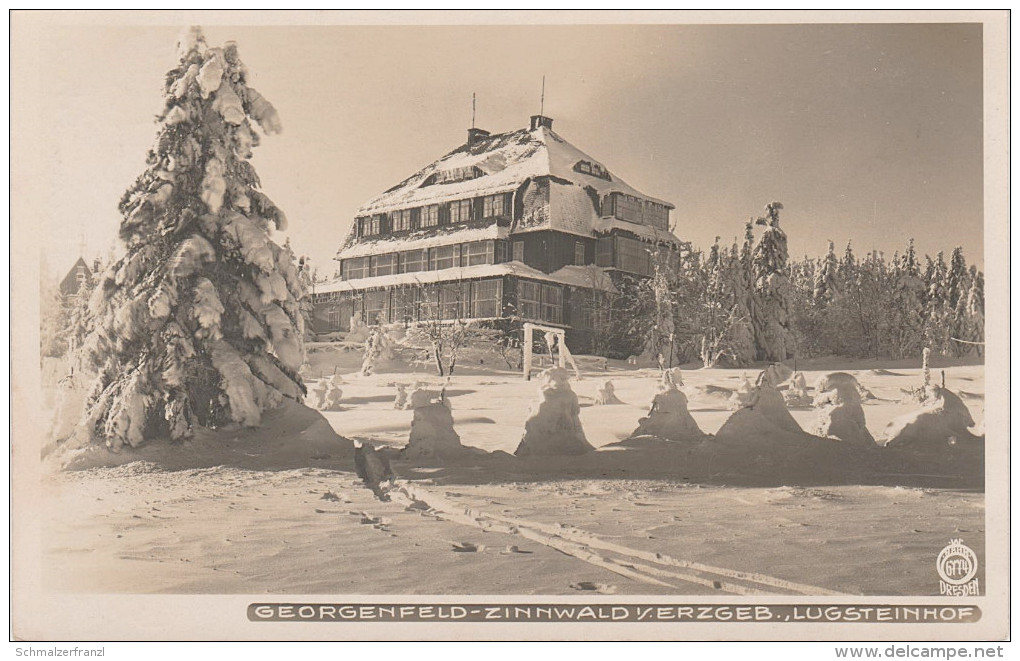 Winter AK Walter Hahn 6774 Gasthof Hotel Lugsteinhof Winter Bei Zinnwald Georgenfeld Rehefeld Altenberg Geising Cinovec - Rehefeld