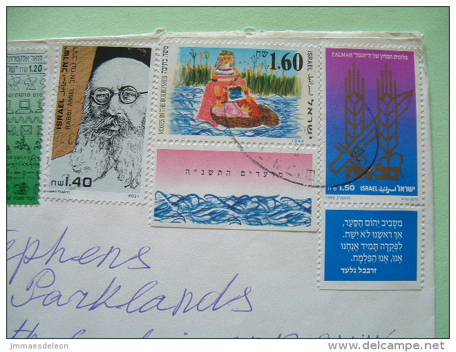 Israel 2013 Registered Cover To England - Mosque - E-mail Computer - Rabbi - Greetings Wheat Sword Jerusalem View - Covers & Documents