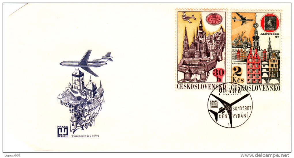 Tschechoslowakei 1967 MiNr. 1738/1744 FDC (4)  PRAGA´68: Hauptstädte - Briefe U. Dokumente