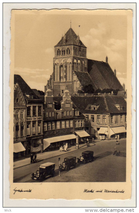 AK Greifswald -Markt Mit Marienkirche -selten !!! - Greifswald