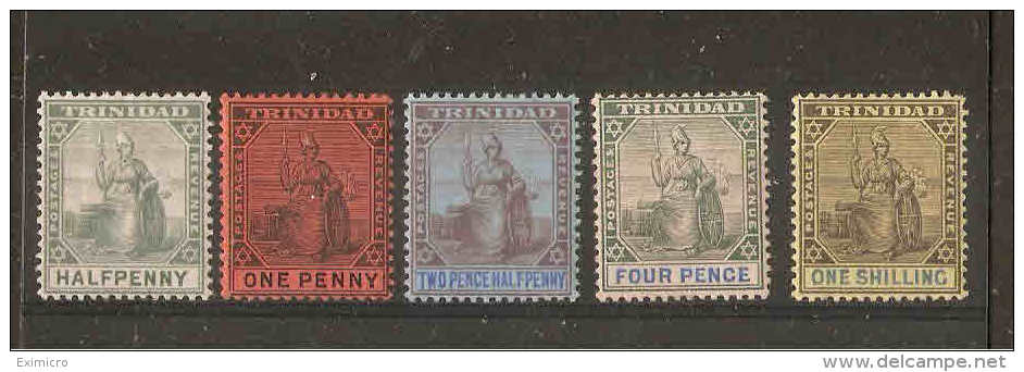 TRINIDAD 1901 - 1906 Watermark Crown CA SET TO 1s SG 127/131 MOUNTED MINT Cat £53 - Trinidad Y Tobago