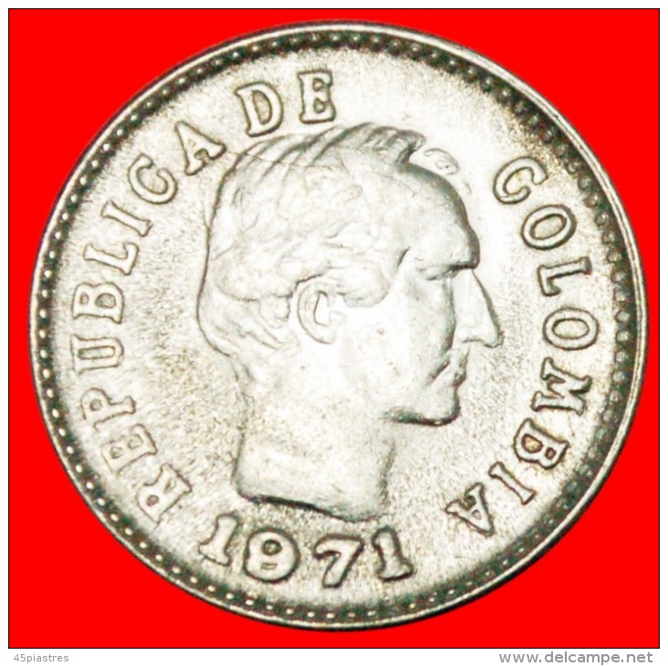 * DIVIDED LEGEND: COLOMBIA  10 CENTAVOS 1971! SANTANDER (1792-1840) LOW START  NO RESERVE ! - Colombie