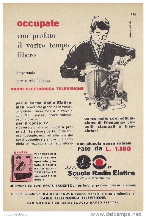 # SCUOLA RADIO ELETTRA TORINO Italy 1950s Advert Pubblicità Publicitè Reklame Publicidad Radio TV Televisione - Literatur & Schaltpläne