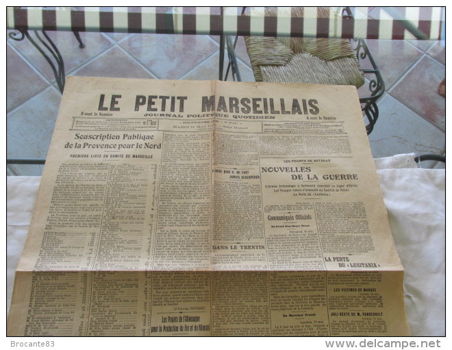 DU 11 MAI 1915 SOUSCRIPTION OUR LE NORD - Le Petit Marseillais