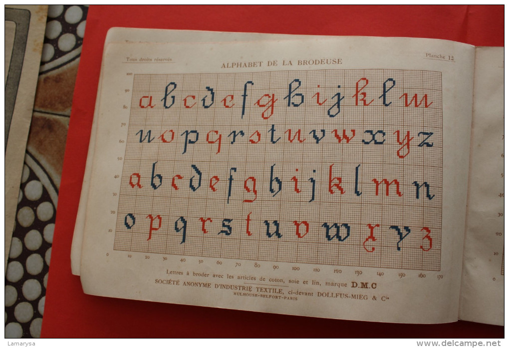 #VINTAGE LOISIRS CREATIFS ALPHABET DE BRODEUSE LETTRES CHIFFRES MONOGRAMMES ORNEMENTS à POINTS COMPTES CALQUES DORNACH