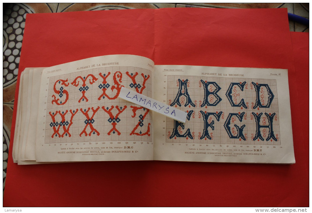 #VINTAGE LOISIRS CREATIFS ALPHABET DE BRODEUSE LETTRES CHIFFRES MONOGRAMMES ORNEMENTS à POINTS COMPTES CALQUES DORNACH