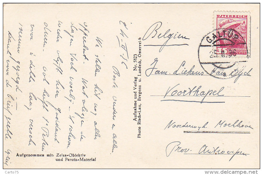 Autriche - Galtür - Jamtalhütte - Postmarked 1936 - Galtür