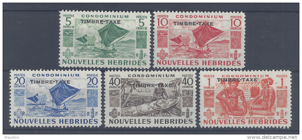 Nelles-HEBRIDES - 1953 - LEGENDE  FRANCAISE - TAXES N° 26 à 30 - X - TB - - Postage Due