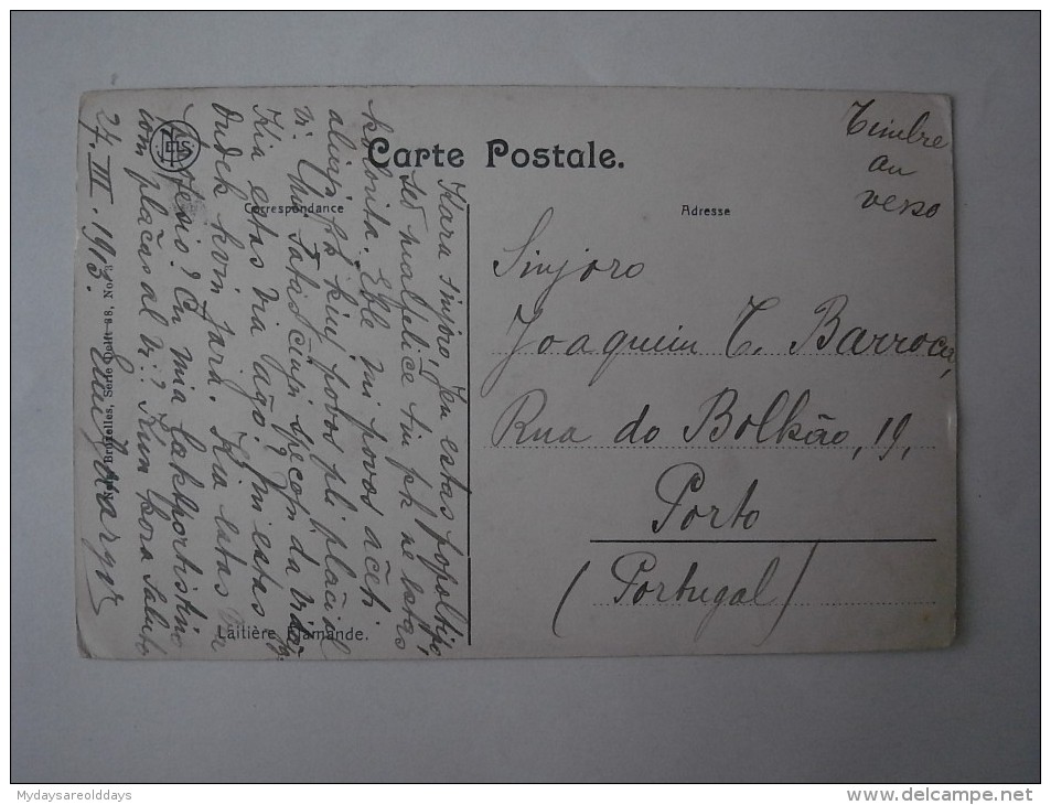 1 POSTCARD POSTAL PC CPA - BELGIUM ! 1913 ! LEITIERE FLAMENDE (2 SCANS) - Old Professions