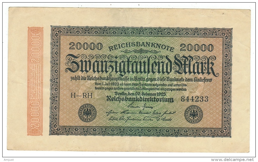 Allemagne // Deutschland // Billet 20000  Marks Type 1923 - 20.000 Mark