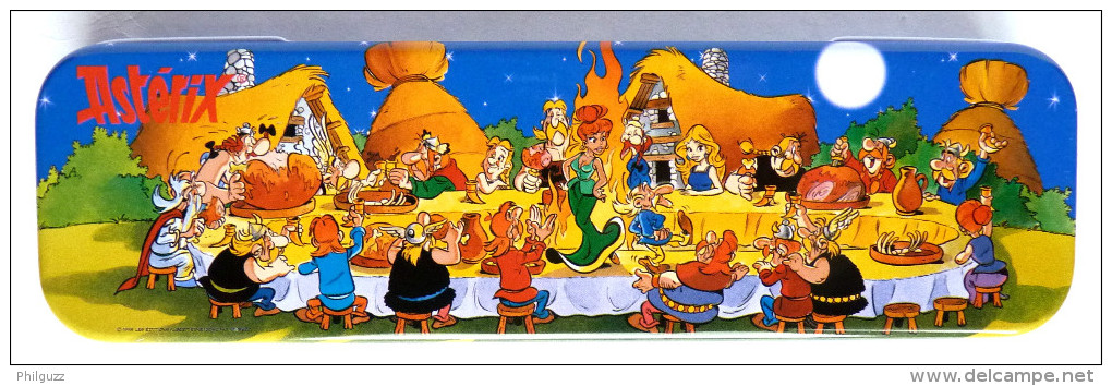 BOITE EN METAL Fer Blanc ASTERIX - Plumier Le BANQUET  1998 Boite à Crayons - Art De La Table