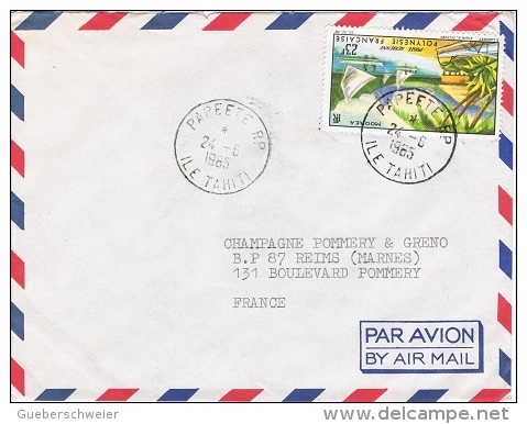 COL-L31 - POLYNESIE PA 9 Sur Lettre Pour Reims 1965 - Covers & Documents