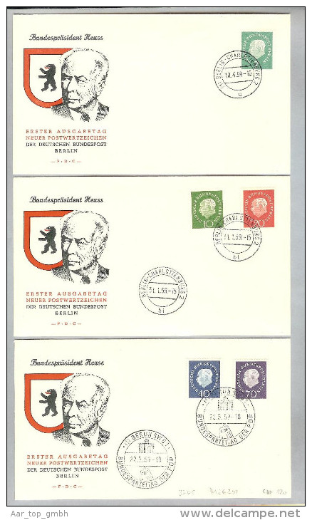 DE BRD 1955 Bundespräs.Heuss 3 FDC - Autres & Non Classés