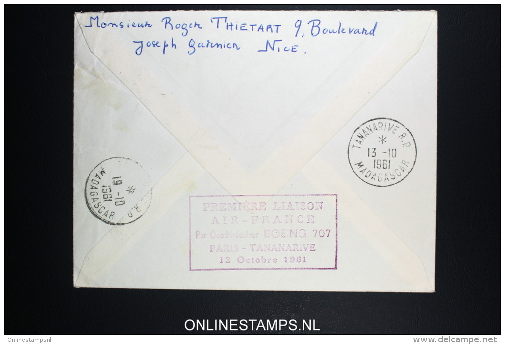 France: Premier Liasions Aerienne  Paris Tananarive  Madagascar Boeing 707 - 1927-1959 Storia Postale