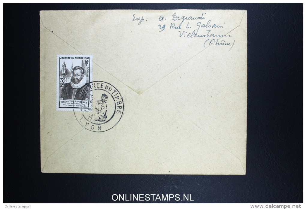 France: 1946 Lyon Vol Bron - Le Bourget, Signee Tirage Certifie 10 Feuilles Edition Erge Vignet  R-lettre - 1927-1959 Brieven & Documenten