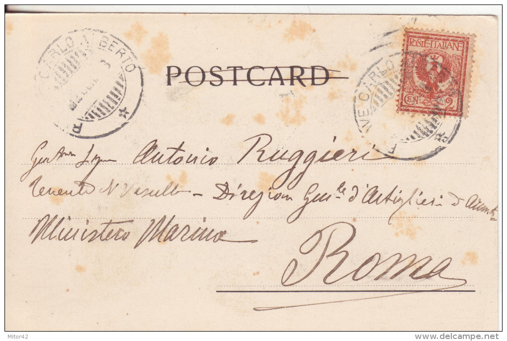 1-St. Thomas & Prince-Sao Tomè E Principe-Spedita Dall´Italia-Francobollo C.2 Aquila Sabauda 1901 - Sao Tome Et Principe