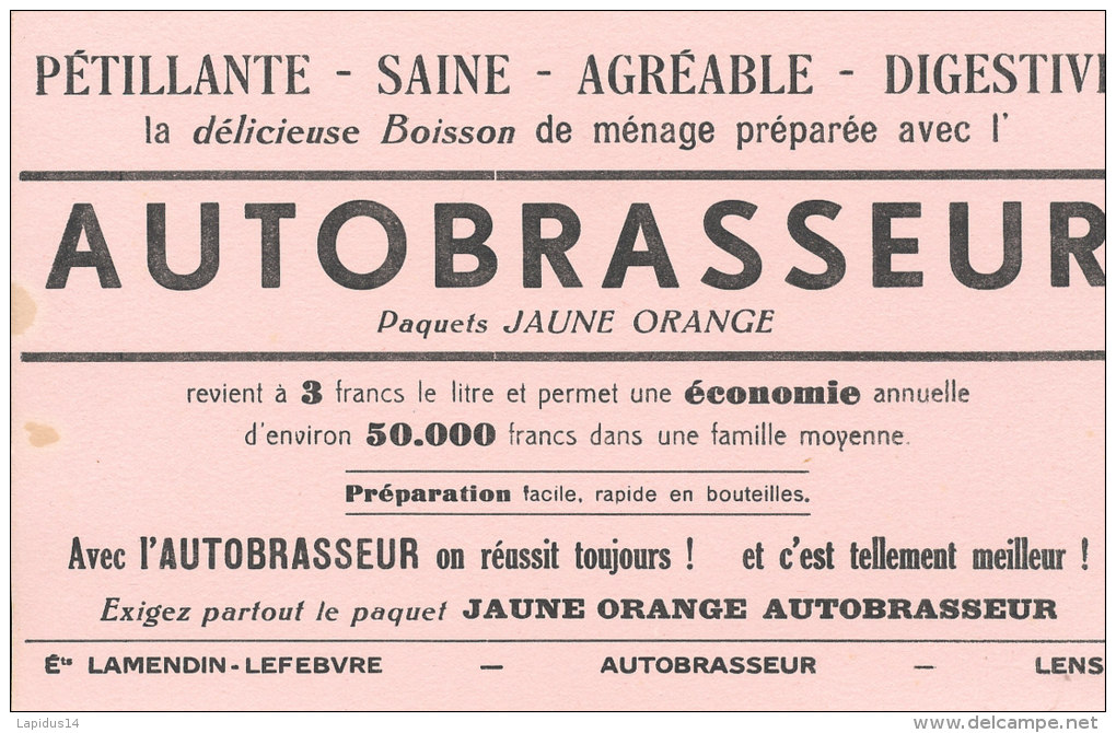 BU 1385 - BUVARD  -    BOISSON PETILLANTE  AUTOBRASSEUR - Frisdrank