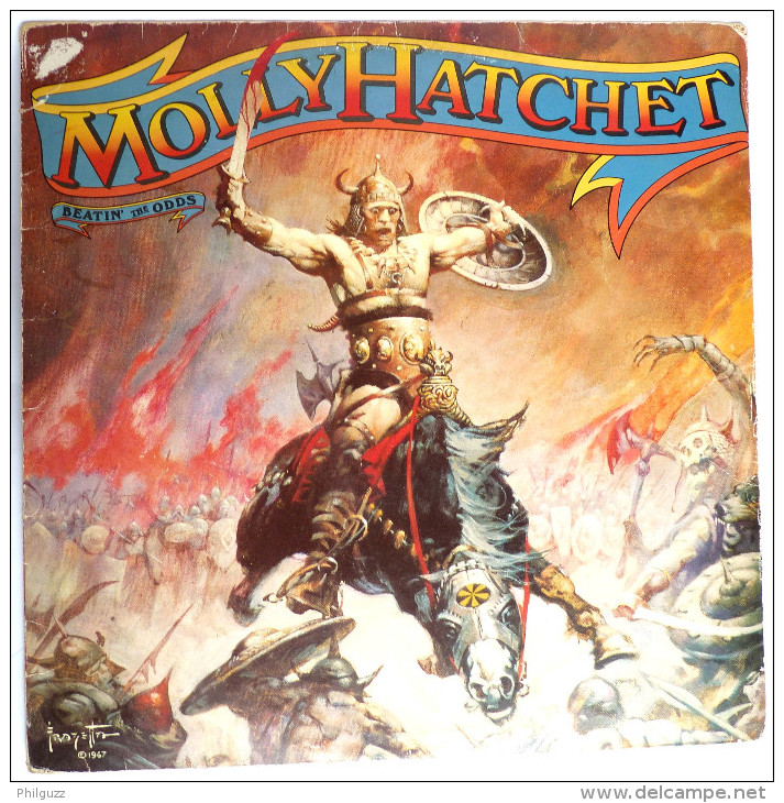 RARE Disque Vinyle 33T MOLLY HATCHET Beatin' The ODDS - EPIC 84471 1967 POCHETTE FRAZETTA - Records
