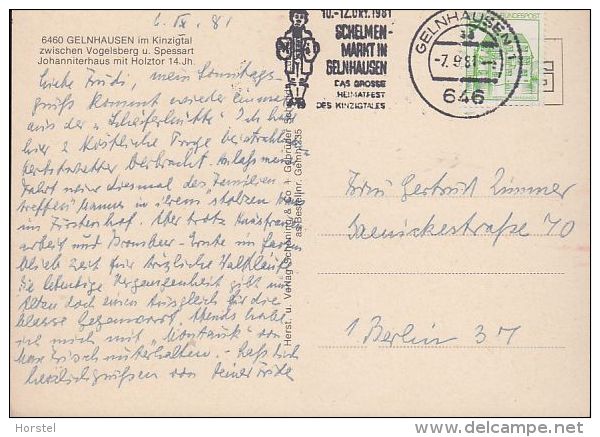 D-63571 Gelnhausen - Johanniterhaus Mit Holztor - Straßenansicht - Cars - VW Käfer - Nice Stamp - Gelnhausen