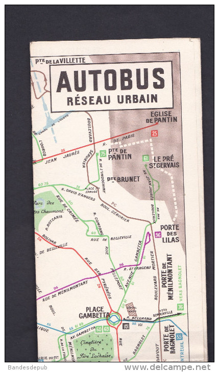 Plan Reseau Autobus Paris Regie Autonome Des Transports Parisiens Nomenclature Lignes Services Soir Nuit - Europe