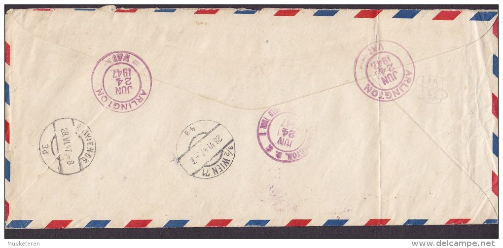 United States Registered Postal Stationery Ganzsache ARLINGTON Virginia 1947 Cover Lettre VIENNA Wien Austria (2 Scans) - Express & Recommandés