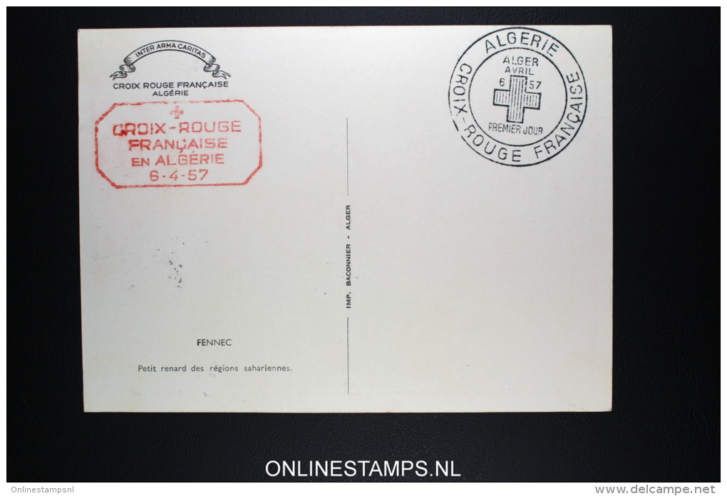 Algerie FDC CROIX ROUGE ALGER 6 Avril 1957 - Cartoline Maximum