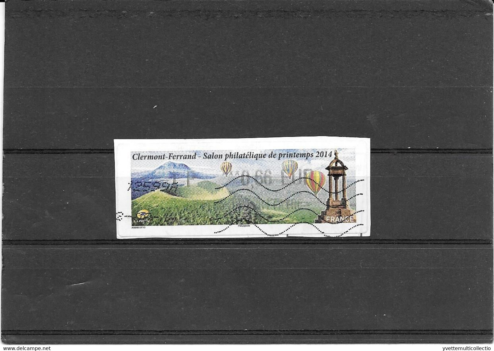 FRANCE 2014    TIMBRES DE DISTRIBUTEURS    CLERMONT FERRAND    SALON PHILATELIQUE DE PRINTEMPS 2014 OBLITERE - 2010-... Illustrated Franking Labels