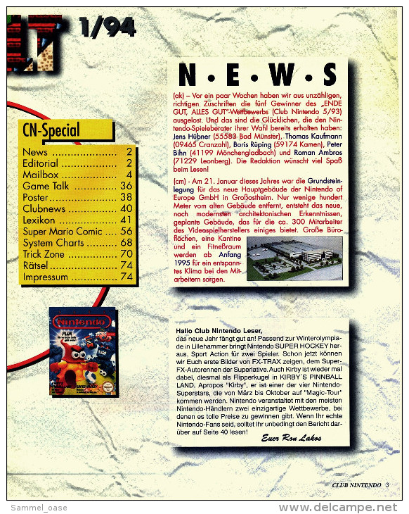 Die Offizielle Club Nintendo Computerspiele-Zeitschrift / Januar 1994 - Informatique