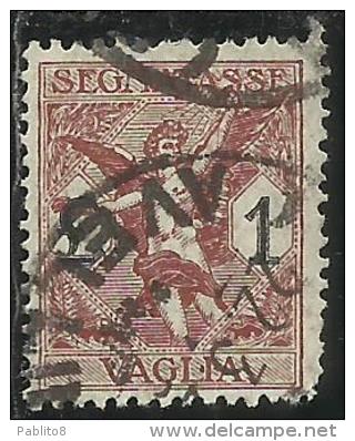 ITALY KINGDOM ITALIA REGNO 1924 SEGNATASSE TAXES TASSE POSTAGE DUE PER VAGLIA LIRE 1 USATO USED OBLITERE´ - Taxe Pour Mandats