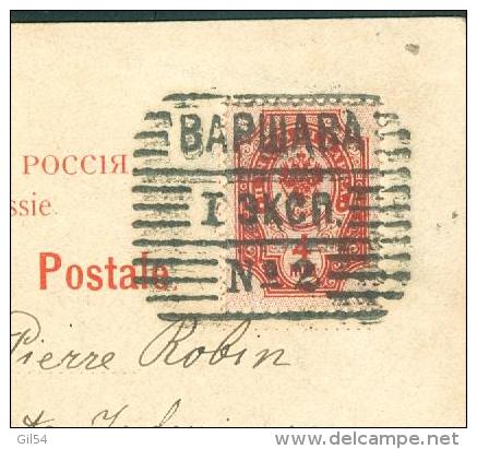 CPA " Type De Russie" Oblitéré Bapwaba N°2 ( Varsovie Poste N°2) En 1903 Pour La France - Lm19801 - Lettres & Documents