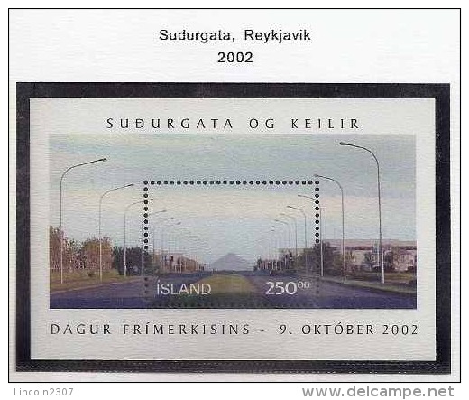 LSJP Iceland Road Sudurgata Reykjavik 2002 MNH - Blocs-feuillets