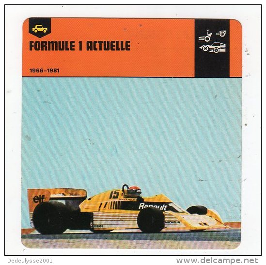 Sept15  70445 A    Formule 1 Actuelle   ( Fiche Auto ) - Car Racing - F1