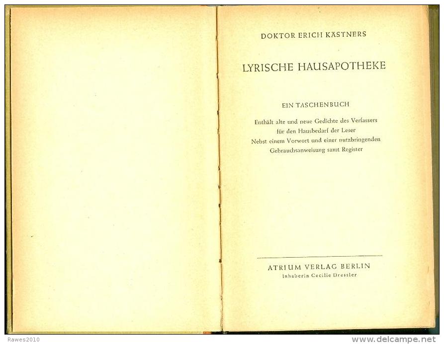 Buch: Erich Kästner: Lyrische Hausapotheke Atrium Verlag Berlin 1948 - German Authors