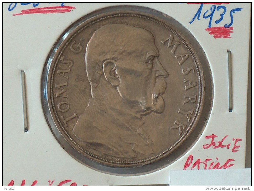 MEDAILLE TOMAS G MASARYK 1850 NA PAMET 85 NAROZENIN PRVNIHO PRESIDENTA REPUBLIKY CESKOSLOVENSKE 1935 Tchécoslovaquie - Royaux / De Noblesse