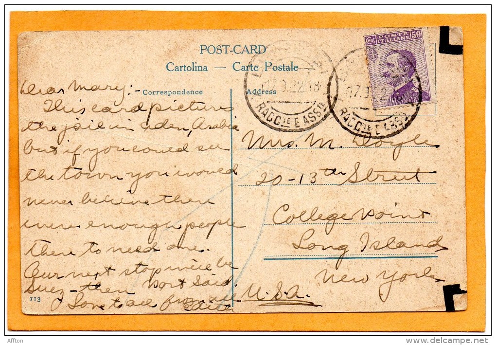 1922 Postcard Mailed To USA - Autres & Non Classés