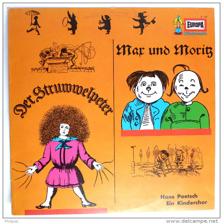 RARE Disque Vinyle 33T WILHELM BUSCH MAX UND MORITZ DER STRUWWELPETER - EUROPA E134 197? - Disques & CD