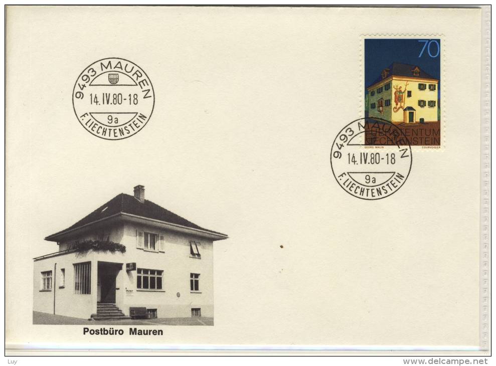 FL - 9493  MAUREN, Last Day Cancelation 1980,  Postbüro Mauren On Cover And Stamp - Franking Machines (EMA)