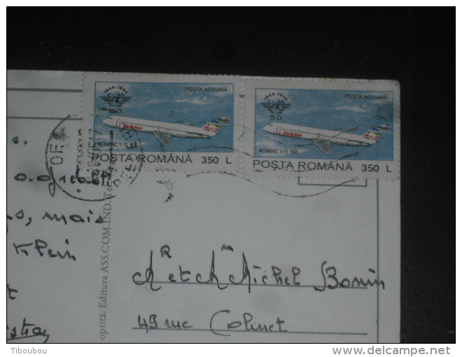 LETTRE ROUMANIE ROMANIA ROMANA AVEC YT PA 316 - AVION ROMBAC 111 500 - CHATEAU DRACULA VAMPIRE - VLAD DRACUL - - Storia Postale