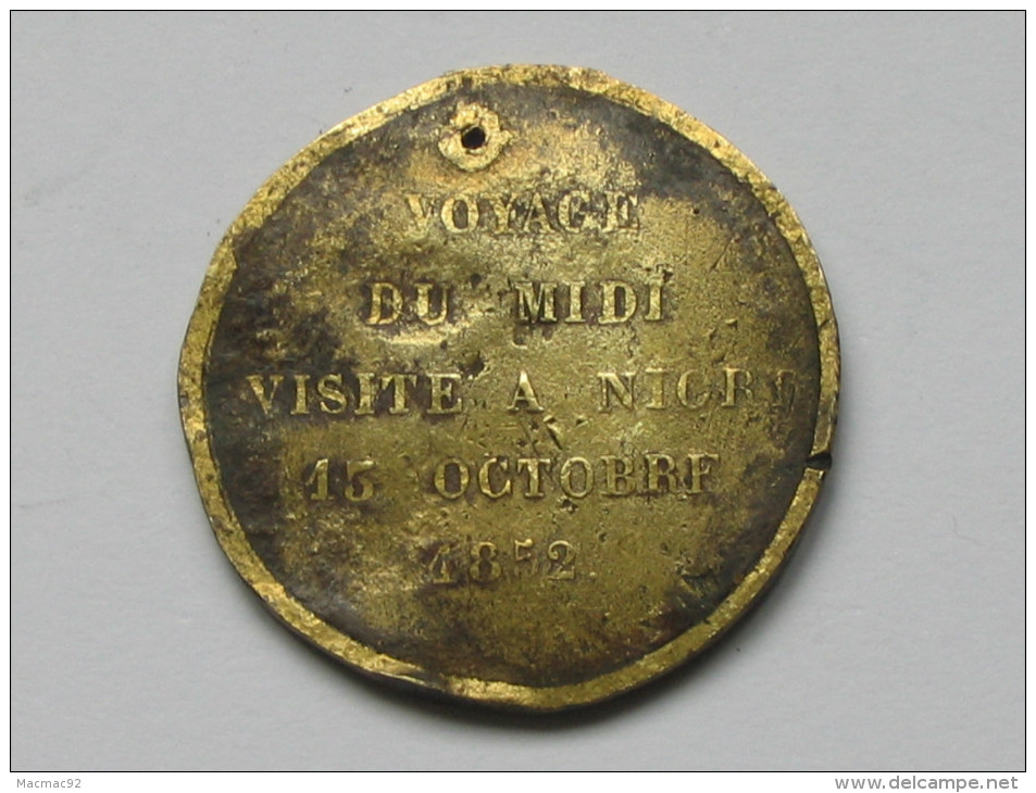 Jeton Louis-Napoléon Bonaparte - Voyage Du Midi Visite à Niort 13 Octobre 1852 *** EN ACHAT IMMEDIAT *** - Royal / Of Nobility