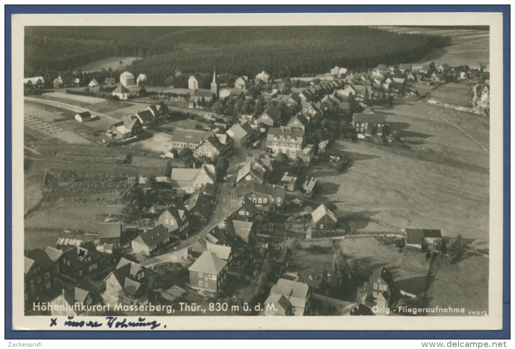 Höhenluftkurort Masserberg Gesamtansicht Fliegeraufnahme, Gelaufen 1941 (AK576) - Masserberg