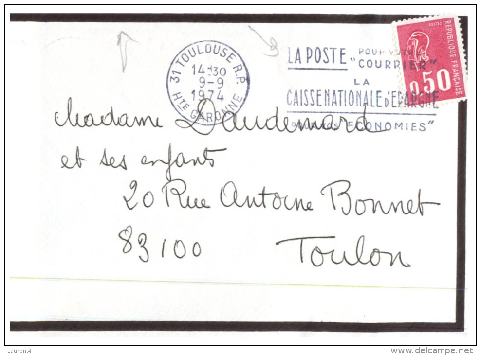 (PH 444) France 1974 - Black Border Envelope (death Notice - Card) - Other & Unclassified