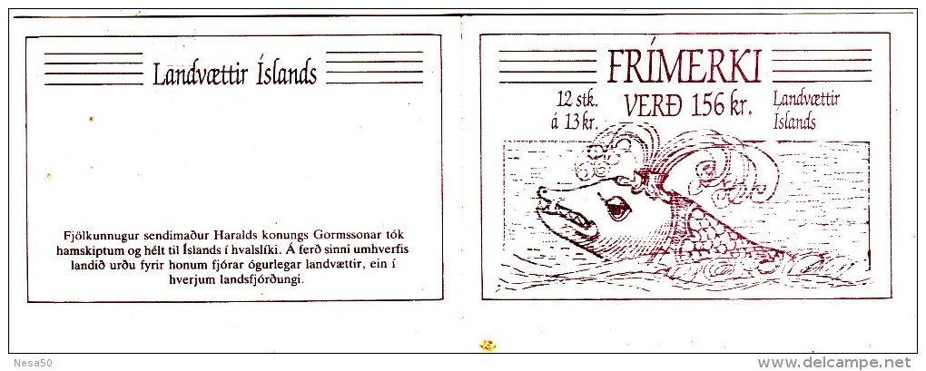 Ijsland 1987 MH 1 Met Valk, Draak, Stier Postfris - Libretti