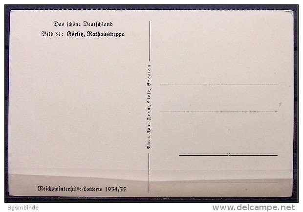 Alte Karte  "GÖRLITZ - Rathaustreppe /Reichswinterhilfe-Lotterie 1934/35 Bild 31" - Görlitz